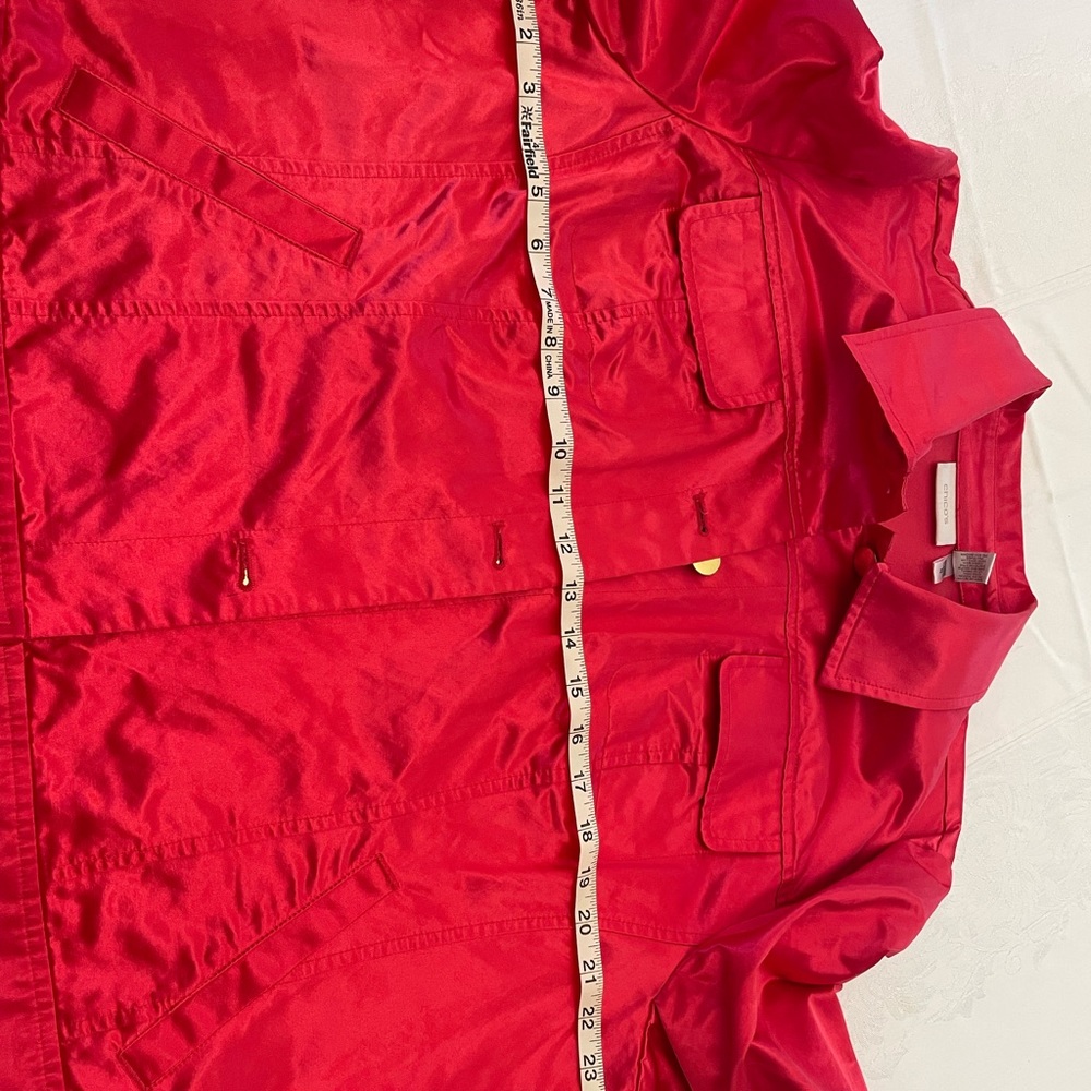 Chico’s sporty satin red long sleeve jacket size 3 - Picture 15 of 16